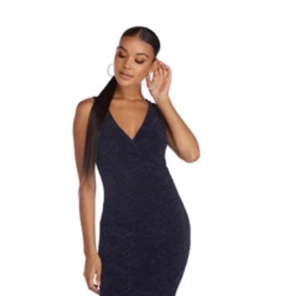 Windsor Navy Blue Glitter Dress